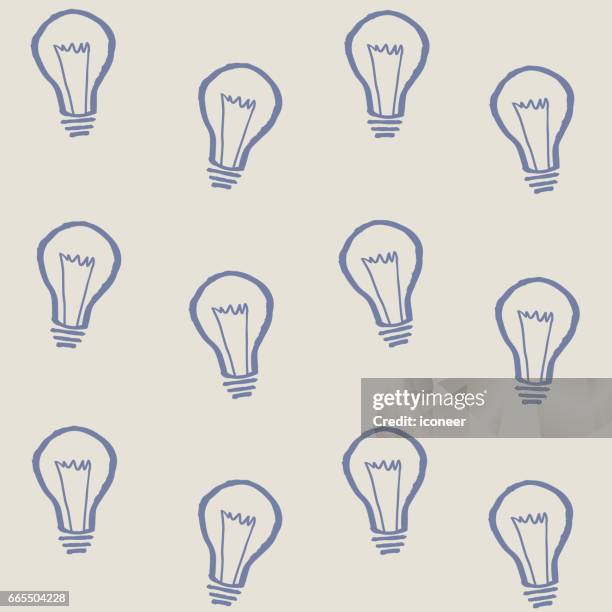 light bulb wallpaper seamless pattern beige retro doodle - shabby chic pattern stock illustrations