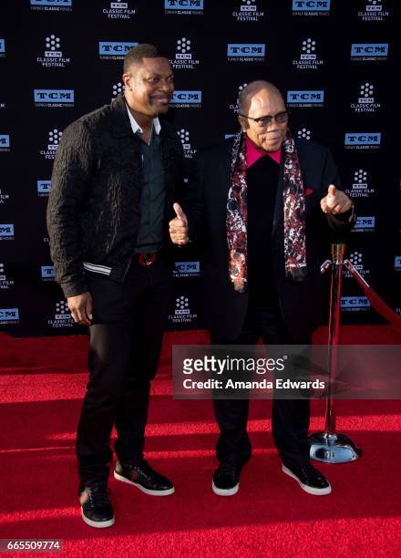Comedian Chris Tucker and music producer Quincy Jones arrive at the 2017 TCM Classic Film Festival - Opening Night Gala - 50th Anniversary Screening...