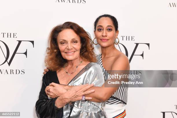 Diane von Furstenberg and Tracee Ellis Ross attend The 8th Annual DVF Awards at United Nations on April 6, 2017 in New York City.