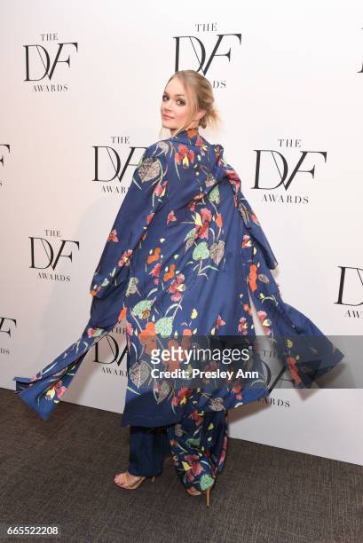 Lindsay Ellingson attends The 8th Annual DVF Awards at United Nations on April 6, 2017 in New York City.