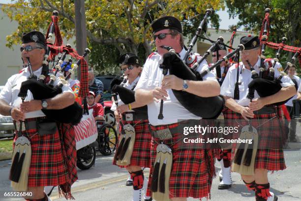 Scottish bagpipes band at the Lag B'omer Jewish Unity Parade and Fair.