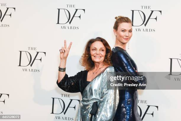 Diane von Furstenberg and Karlie Kloss attends The 8th Annual DVF Awards at United Nations on April 6, 2017 in New York City.