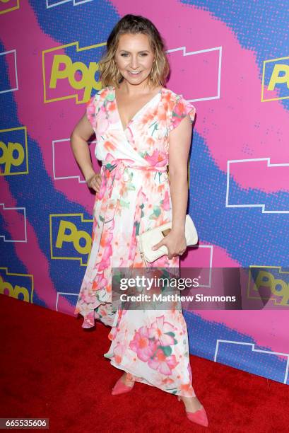 Actor Beverley Mitchell attends the premiere of Pop TV's "Hollywood Darlings" at iPic Theaters on April 6, 2017 in Los Angeles, California.