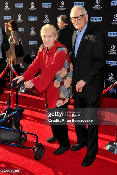 Songwriters Marilyn Bergman and Alan Bergman attend 2017 TCM Classic Film Festival's opening night gala and 50th anniversary screening of "In The...