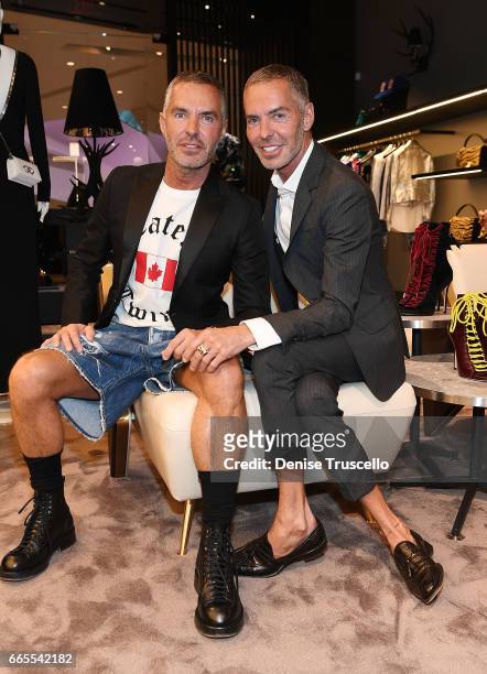 Fashion designers Dan Caten , Dean Caten attend the grand opening party for Dsquared2 at The Shops at Crystals on April 6, 2017 in Las Vegas, Nevada.
