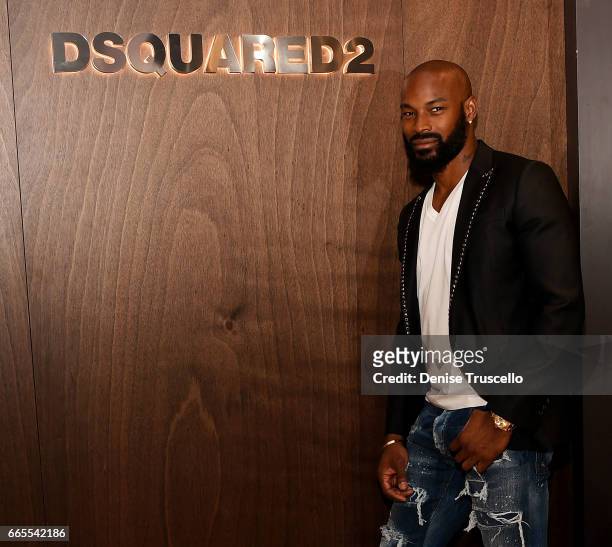 Actor/model Tyson Beckford attends the grand opening party for Dsquared2 at The Shops at Crystals on April 6, 2017 in Las Vegas, Nevada.