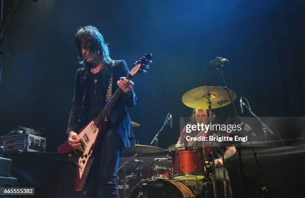 Tuk Smith and Joey O'Brien of Biter perform at The Roundhouse on March 28, 2017 in London, England.