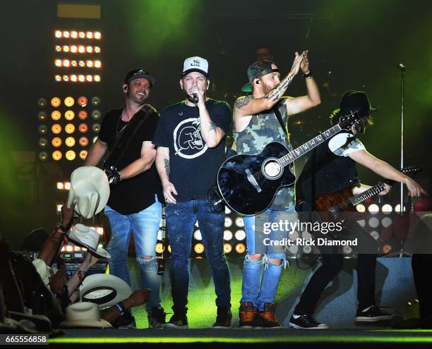 Preston Burst and Chris Lucas of LoCash performs during Day 1 - Country Thunder Music Festival Arizona on April 6, 2017 in Florence, Arizona.