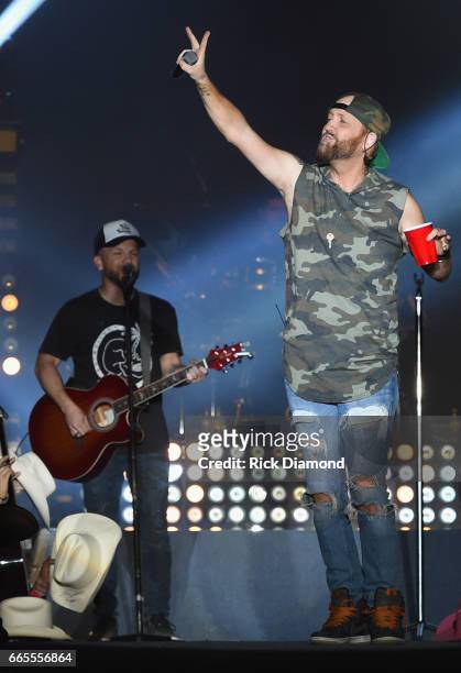 Preston Burst and Chris Lucas of LoCash performs during Day 1 - Country Thunder Music Festival Arizona on April 6, 2017 in Florence, Arizona.