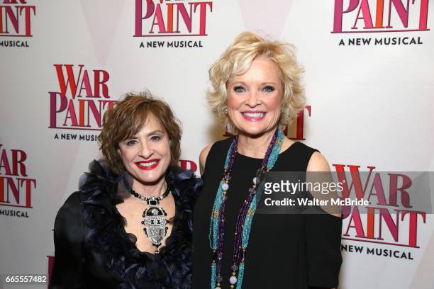 Patti LuPone and Christine Ebersole attends the Broadway opening night after party for 'War Paint' at Gotham Hall on April 6, 2017 in New York City.