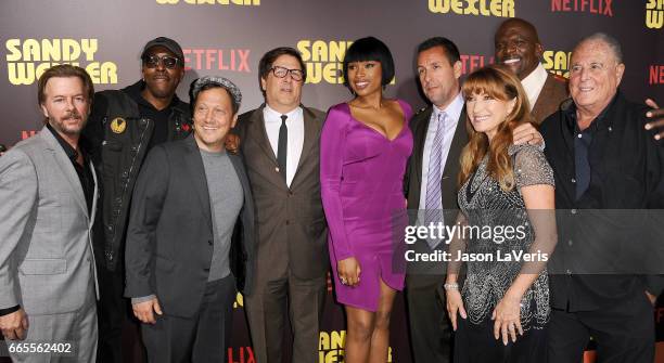 David Spade, Arsenio Hall, Rob Schneider, Steven Brill, Jennifer Hudson, Adam Sandler, Jane Seymour, Terry Crews and Sandy Wernick attend the...