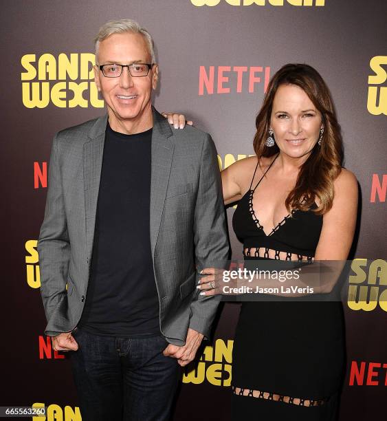 Dr. Drew Pinsky and wife Susan Pinsky attend the premiere of "Sandy Wexler" at ArcLight Cinemas Cinerama Dome on April 6, 2017 in Hollywood,...