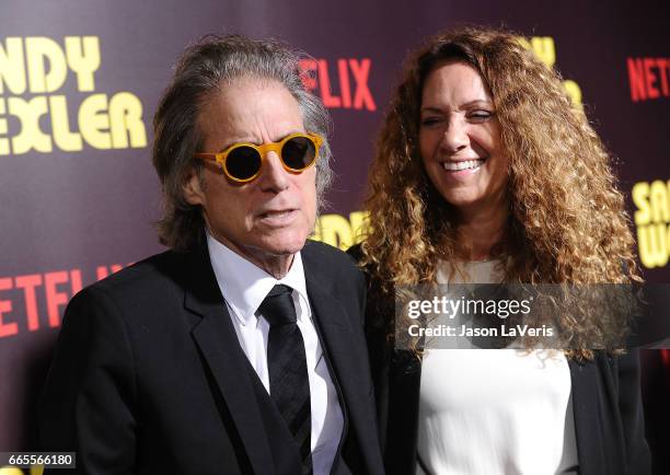 Comedian Richard Lewis and wife Joyce Lapinsky attend the premiere of "Sandy Wexler" at ArcLight Cinemas Cinerama Dome on April 6, 2017 in Hollywood,...