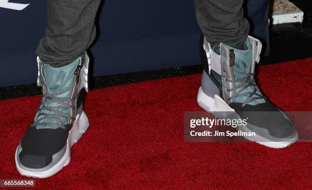 Actor Keidrich Sellati, shoe detail, attends the FX Network 2017 All-Star Upfront at SVA Theater on April 6, 2017 in New York City.