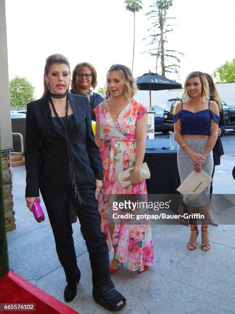 Jodie Sweetin and Beverly Mitchell are seen on April 06, 2017 in Los Angeles, California.