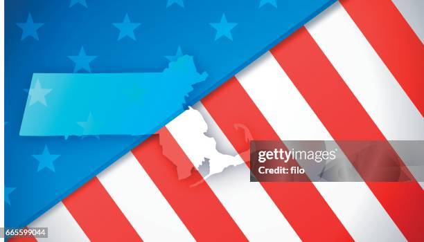 bildbanksillustrationer, clip art samt tecknat material och ikoner med massachusetts patriotiska flagga bakgrund - massachusettsbukten