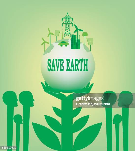 save earth , - space world amusement park stock illustrations