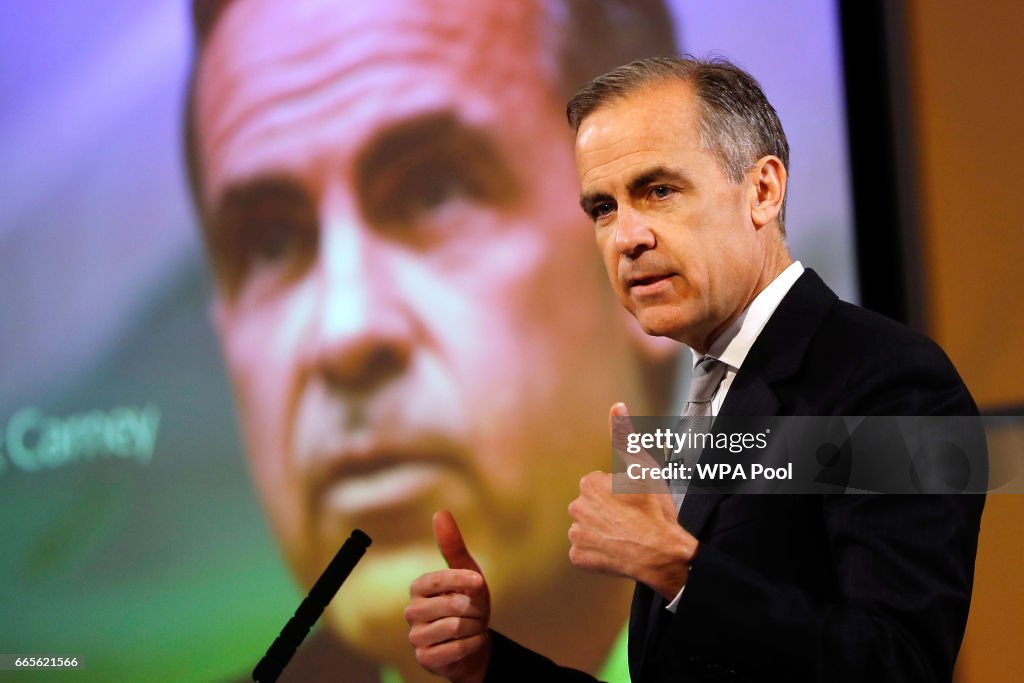 Mark Carney Delivers A Speech On The Globalisation Of Financial Services