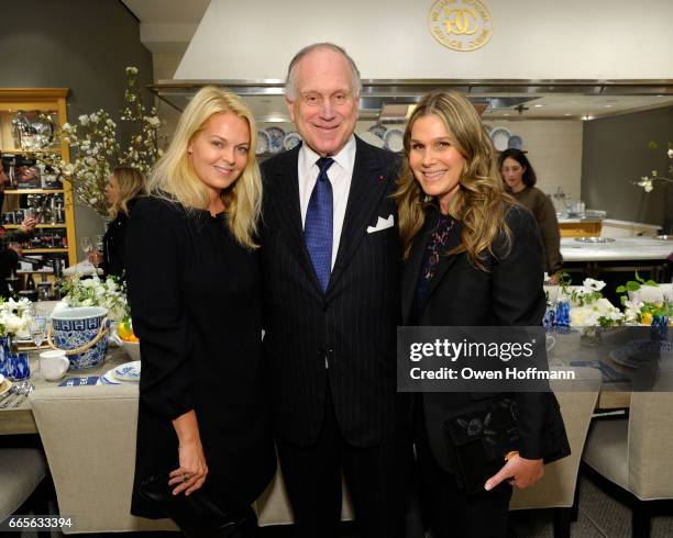 Lauren duPont, Ronald Lauder and Aerin Lauder attend The AERIN Collection by Williams Sonoma Launch Event with Aerin Lauder at Williams Sonoma on...