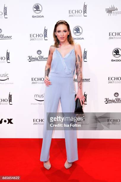 Liza Waschke during the Echo award red carpet on April 6, 2017 in Berlin, Germany.