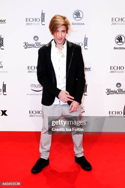 Singer Matteo Markus Bok during the Echo award red carpet on April 6, 2017 in Berlin, Germany.