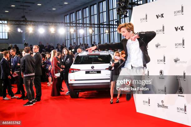 Singer Matteo Markus Bok during the Echo award red carpet on April 6, 2017 in Berlin, Germany.