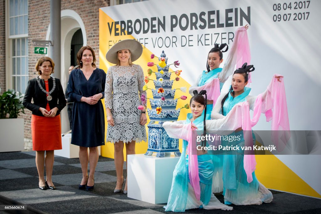 Queen Maxima Opens Exhibition of Chinese Porcelain in Prinsenhof Delft
