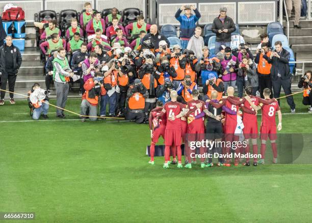 The United States Men's National Team poses for a pre-match photo prior to a FIFA 2018 World Cup Qualifier match against Honduras on March 24, 2017...