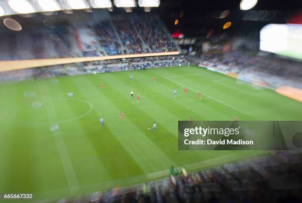 General view of Avaya Stadium as the United States Men's National Team plays Honduras in a FIFA 2018 World Cup Qualifier match on March 24, 2017 at...