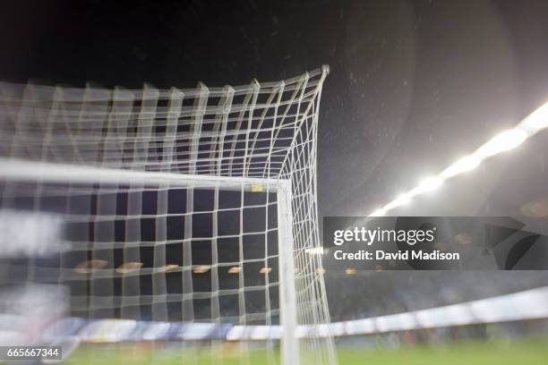 Detail view of the goal net at Avaya Stadium during the FIFA 2018 World Cup Qualifier match between the United States and Honduras on March 24, 2017...