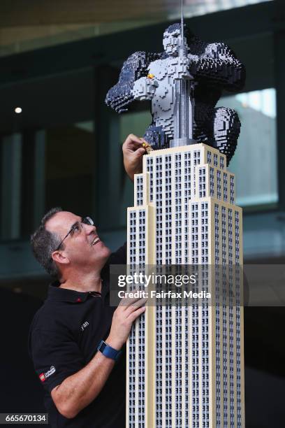 Ryan McNaught, the only LEGO Certified Professional in the Southern Hemisphere, puts the finishing touches on his LEGO version of King Kong for the...