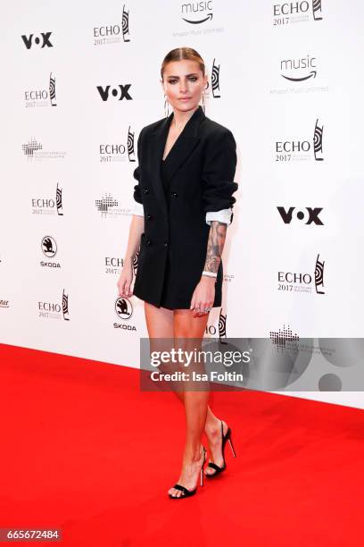 German presenter Sophia Thomalla during the Echo award red carpet on April 6, 2017 in Berlin, Germany.