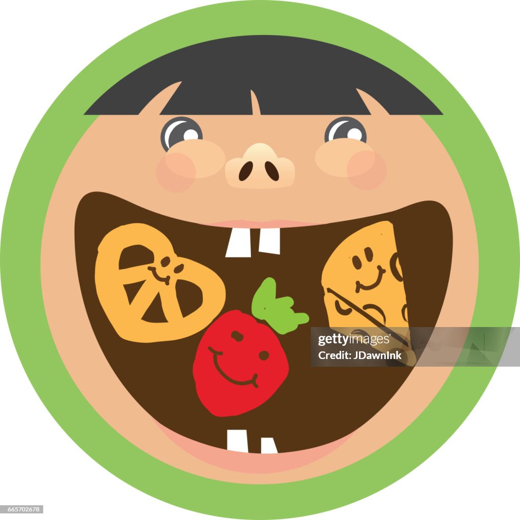 Happy kids label icon