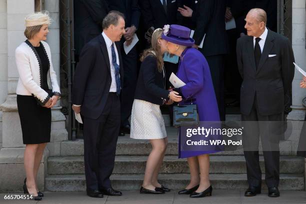 Queen Elizabeth II with with Serena Armstrong-Jones, Countess of Snowdon, David Armstrong-Jones, Lady Margarita Armstrong-Jones and Prince Philip,...