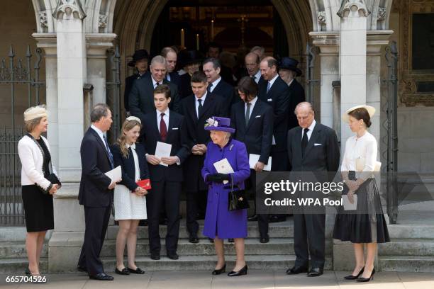 Queen Elizabeth II with with Serena Armstrong-Jones, Countess of Snowdon, David Armstrong-Jones, Lady Margarita Armstrong-Jones, Prince Philip, Duke...