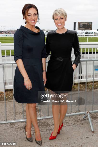 Presenters Steph McGovern and Sally Nugent attend Ladies Day at The 2017 Randox Health Grand National Festival at Aintree Racecourse on April 7, 2017...