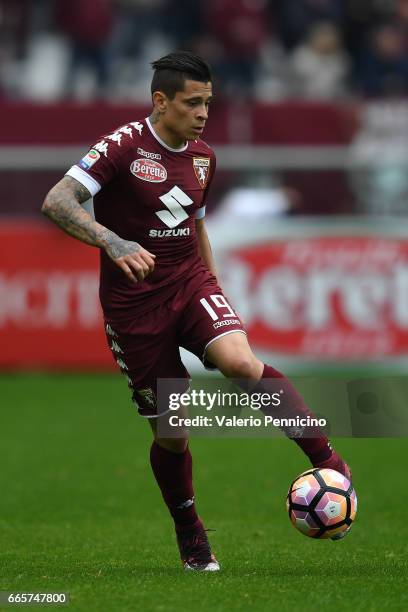 Juan Iturbe of FC Torino in action during the Serie A match between FC Torino and Udinese Calcio at Stadio Olimpico di Torino on April 2, 2017 in...