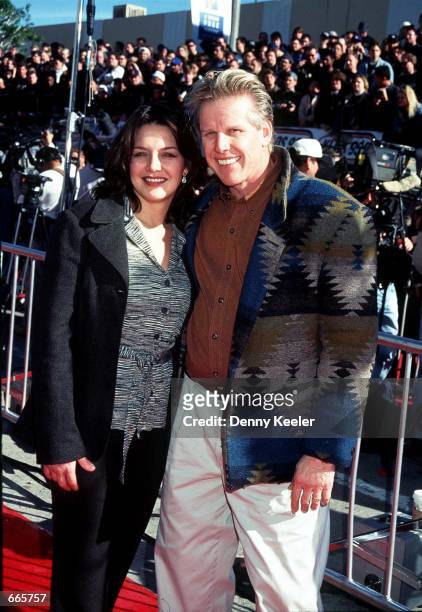 Actor Gary Busey with wife Tiani Warden attend the re-release of "Star Wars" June 18, 1997 in Los Angeles, CA. The couple separated June 18, 2000...