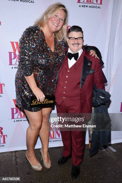 Bridget Everett and Murray Hill attend "War Paint" Broadway opening night arrivals at Nederlander Theatre on April 6, 2017 in New York City.