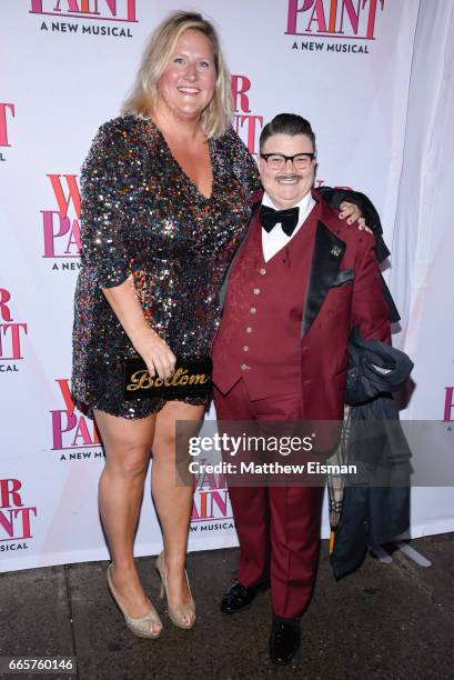 Bridget Everett and Murray Hill attend "War Paint" Broadway opening night arrivals at Nederlander Theatre on April 6, 2017 in New York City.