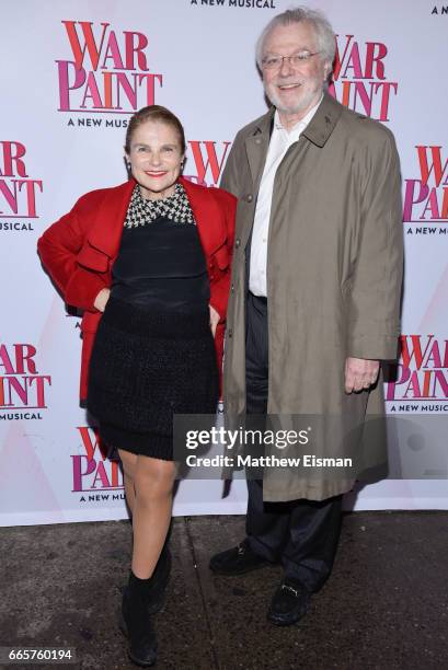 Tovah Feldshuh and Andrew H. Levy attend "War Paint" Broadway opening night arrivals at Nederlander Theatre on April 6, 2017 in New York City.