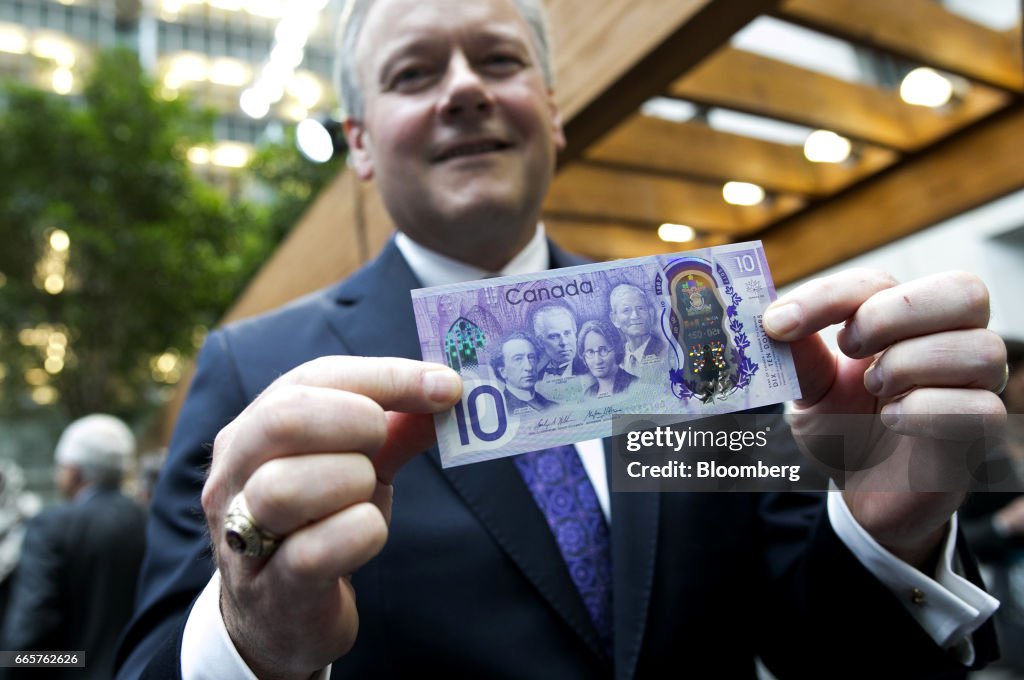 Bank Of Canada Governor Stephen Unveils 150th Commemorative Bank Note