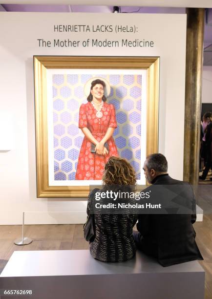 General atmosphere at HBO's The HeLa Project Exhibit For "The Immortal Life of Henrietta Lacks" on April 6, 2017 in New York City.