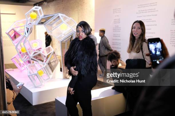 Jazmine Sullivan attends HBO's The HeLa Project Exhibit For "The Immortal Life of Henrietta Lacks" on April 6, 2017 in New York City.