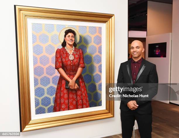 Artist Kadir Nelson attends HBO's The HeLa Project Exhibit For "The Immortal Life of Henrietta Lacks" on April 6, 2017 in New York City.