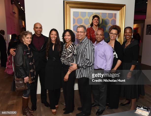 Kadir Nelson and Family attends HBO's The HeLa Project Exhibit For "The Immortal Life of Henrietta Lacks" on April 6, 2017 in New York City.