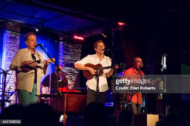 The Bacon Brothers perform at the City Winery in New York City on July 19, 2016. Michael Bacon, Joe Mennonna , Kevin Bacon and Paul Guzzone.