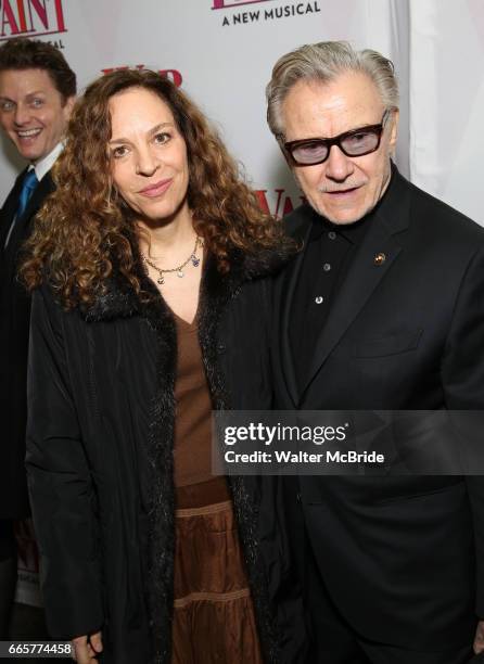 Daphna Kastner and Harvey Keitel attend the Broadway Opening Night Performance of 'War Paint' at the Nederlander Theatre on April 6, 2017 in New York...