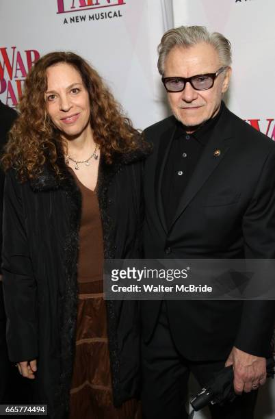 Daphna Kastner and Harvey Keitel attend the Broadway Opening Night Performance of 'War Paint' at the Nederlander Theatre on April 6, 2017 in New York...