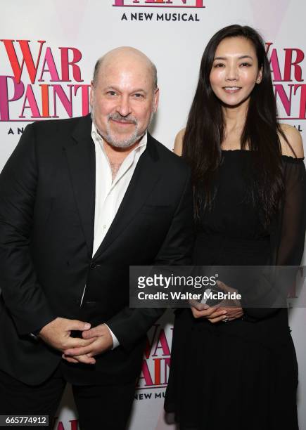 Frank Wildhorn and Yoka Wao attend the Broadway Opening Night Performance of 'War Paint' at the Nederlander Theatre on April 6, 2017 in New York City.